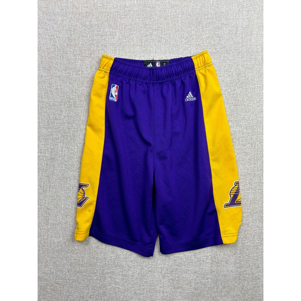 Adidas NBA Los Angeles Lakers Kids Shorts Purple Gold Basketball Youth Large L